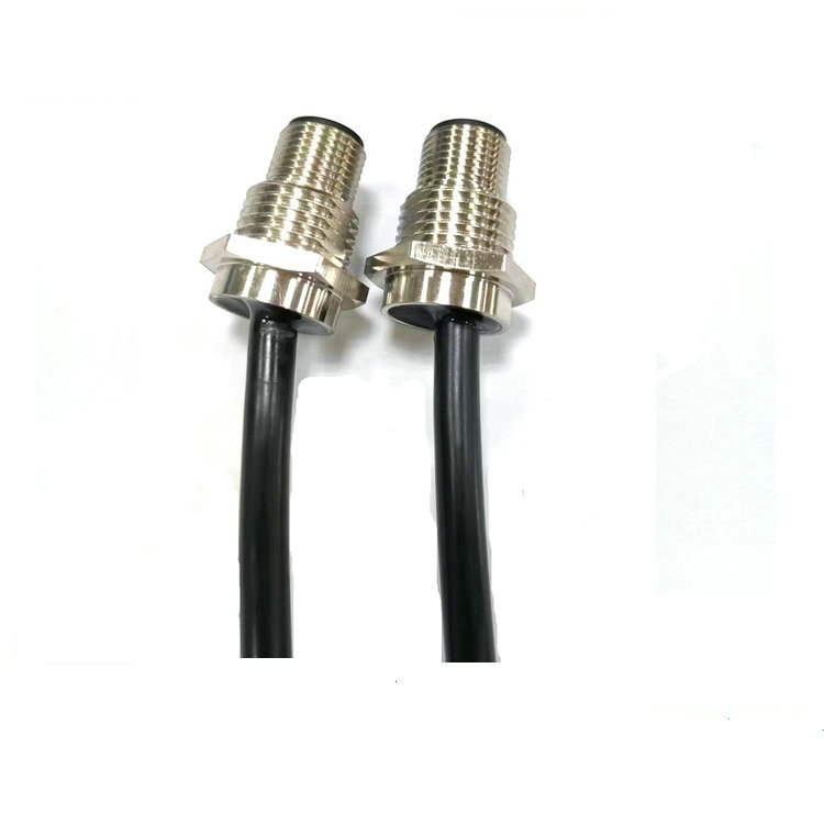 M12-2针航空插座电源线 0.2米A编码板前防水插座