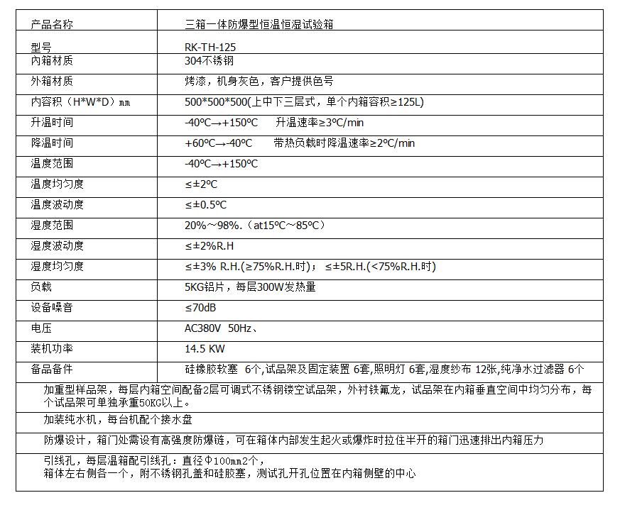 瑞凯仪器三箱一体防爆型高低温试验箱