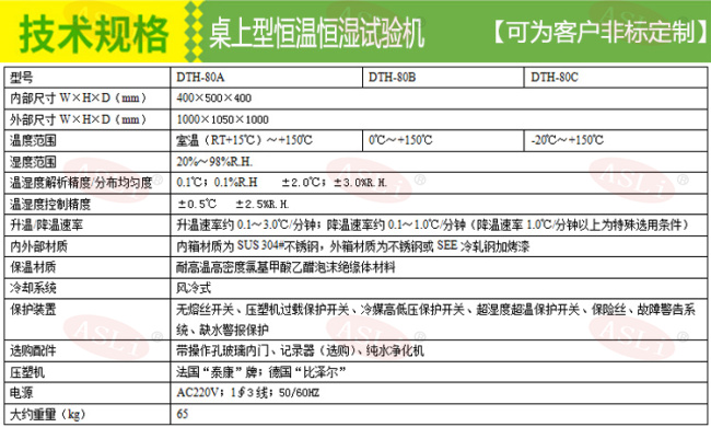 DTH-80A 烤漆桌上型恒温恒湿试验箱